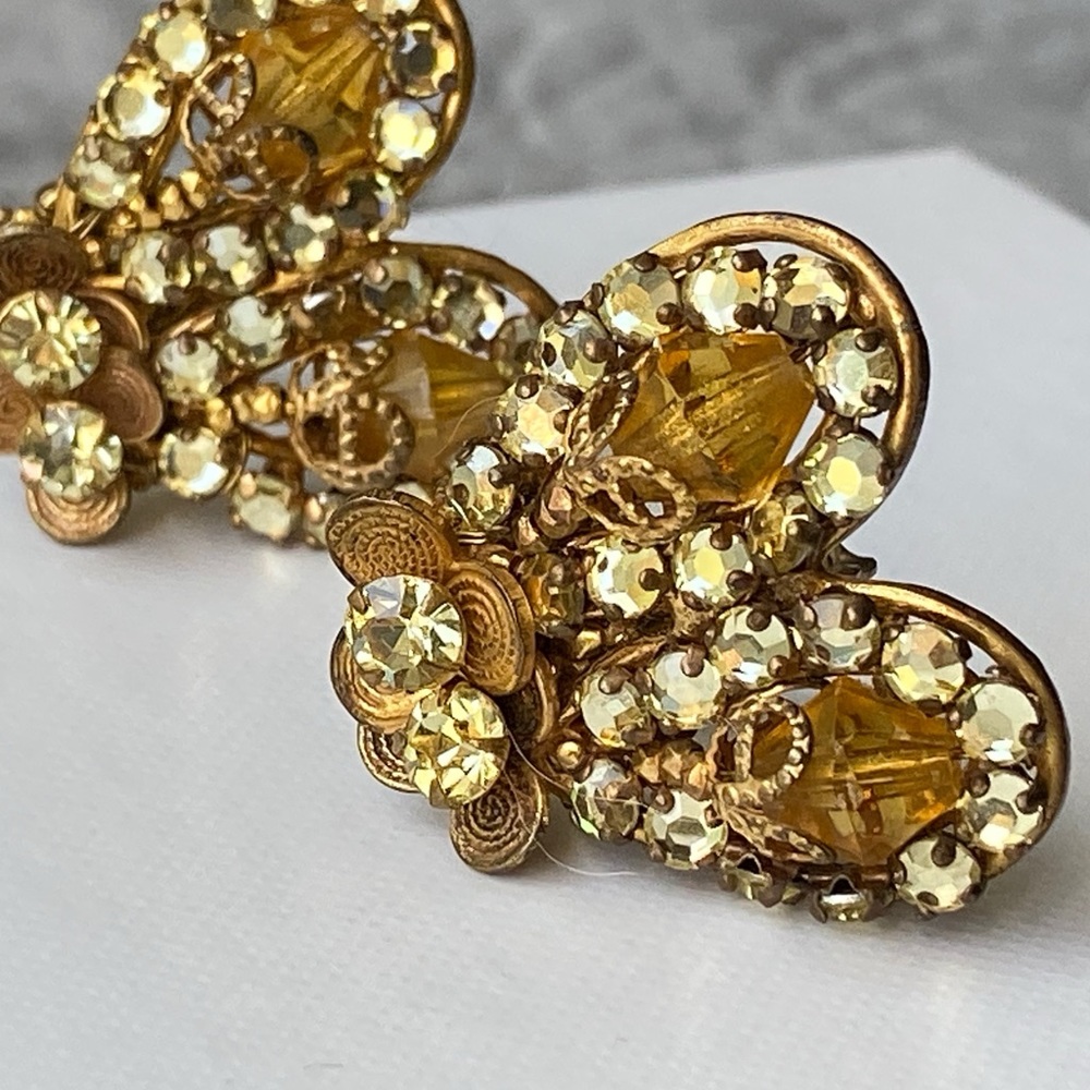 MIRIAM HASKELL Signed Vintage Fly Earrings